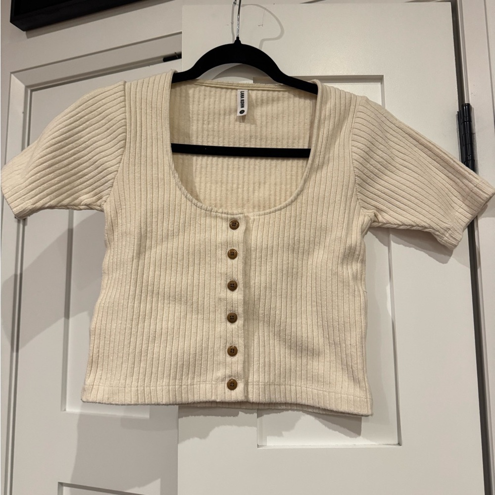 Ilana Kohn Off-White Ribbed Top